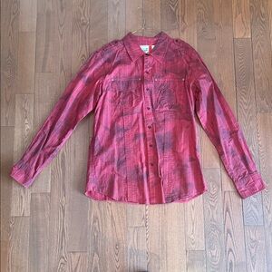 Red Plaid Long-Sleeve Button Shirt